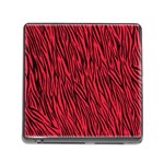 Red Zebra Stripes Memory Card Reader (Square)