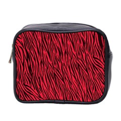 Red Zebra Stripes Mini Toiletries Bag (Two Sides) from ArtsNow.com Front