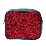 Red Zebra Stripes Mini Toiletries Bag (Two Sides)