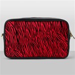 Red Zebra Stripes Toiletries Bag (One Side)