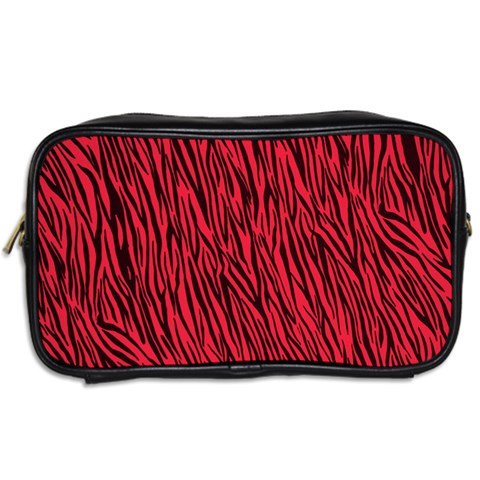 Red Zebra Stripes Toiletries Bag (Two Sides) from ArtsNow.com Back