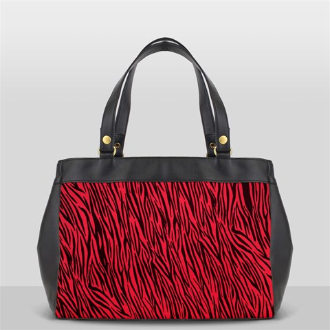 Red Zebra Stripes Oversize Office Handbag from ArtsNow.com Front