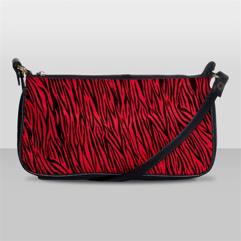 Red Zebra Stripes Shoulder Clutch Bag from ArtsNow.com Front