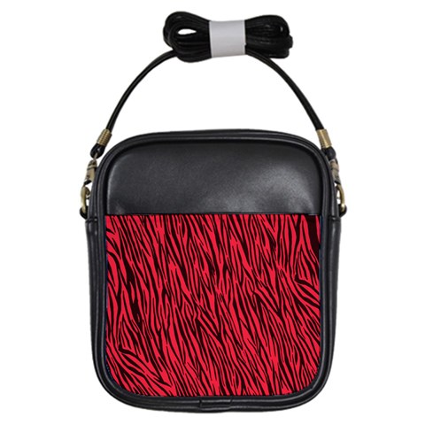 Red Zebra Stripes Girls Sling Bag from ArtsNow.com Front