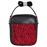 Red Zebra Stripes Girls Sling Bag