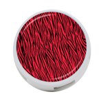 Red Zebra Stripes 4-Port USB Hub (One Side)