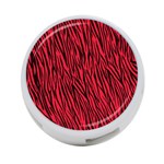 Red Zebra Stripes 4-Port USB Hub (Two Sides)