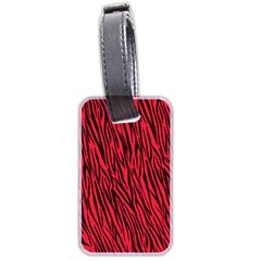 Red Zebra Stripes Luggage Tag (two sides) from ArtsNow.com Front