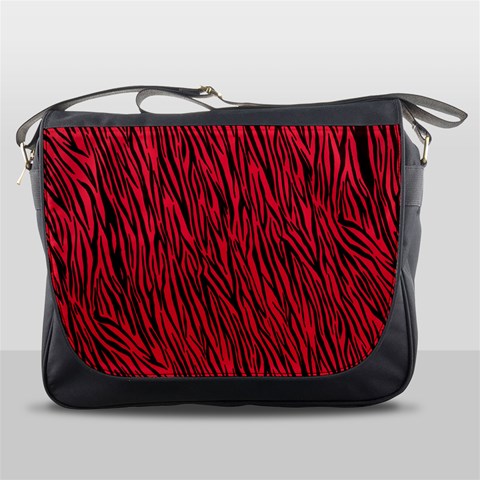 Red Zebra Stripes Messenger Bag from ArtsNow.com Front