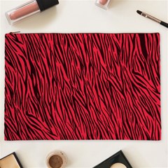 Red Zebra Stripes Cosmetic Bag (XXL) from ArtsNow.com Front