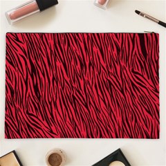 Red Zebra Stripes Cosmetic Bag (XXL) from ArtsNow.com Back