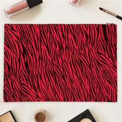 Red Zebra Stripes Cosmetic Bag (XXL) from ArtsNow.com Back