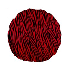 Red Zebra Stripes Standard 15  Premium Round Cushion  from ArtsNow.com Front