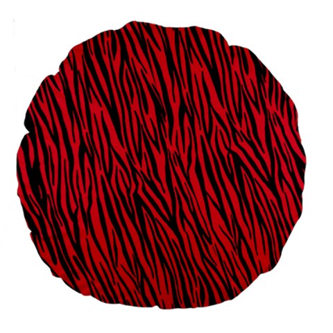 Red Zebra Stripes Large 18  Premium Round Cushion  from ArtsNow.com Front