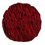 Red Zebra Stripes Large 18  Premium Round Cushion 