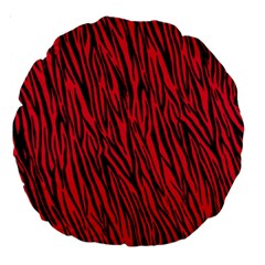 Red Zebra Stripes Large 18  Premium Round Cushion  from ArtsNow.com Back