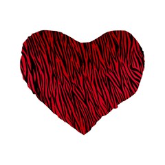 Red Zebra Stripes Standard 16  Premium Heart Shape Cushion  from ArtsNow.com Front