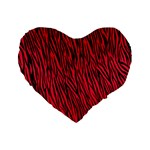 Red Zebra Stripes Standard 16  Premium Heart Shape Cushion 