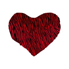 Red Zebra Stripes Standard 16  Premium Heart Shape Cushion  from ArtsNow.com Back