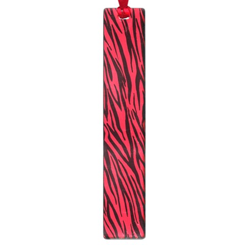 Red Zebra Stripes Large Book Mark from ArtsNow.com Front