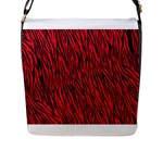 Red Zebra Stripes Flap Closure Messenger Bag (L)