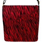 Red Zebra Stripes Flap Closure Messenger Bag (S)