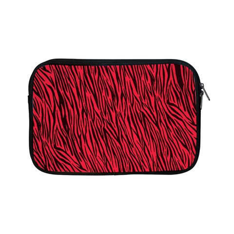 Red Zebra Stripes Apple iPad Mini Zipper Case from ArtsNow.com Front