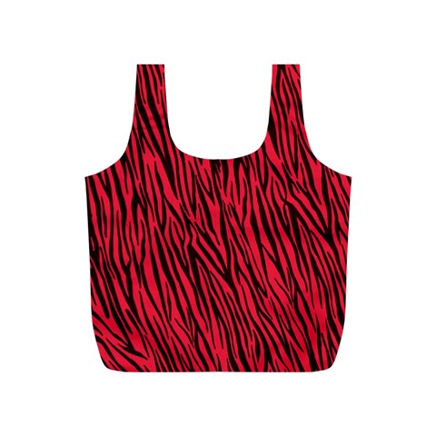 Red Zebra Stripes Full Print Recycle Bag (S) from ArtsNow.com Front