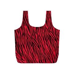 Red Zebra Stripes Full Print Recycle Bag (S) from ArtsNow.com Front