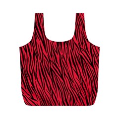 Red Zebra Stripes Full Print Recycle Bag (M) from ArtsNow.com Front