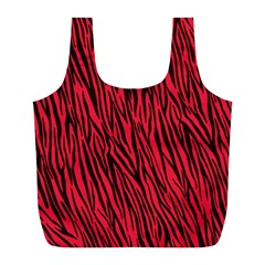 Red Zebra Stripes Full Print Recycle Bag (L) from ArtsNow.com Front