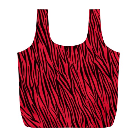 Red Zebra Stripes Full Print Recycle Bag (L) from ArtsNow.com Back