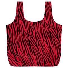 Red Zebra Stripes Full Print Recycle Bag (XL) from ArtsNow.com Back