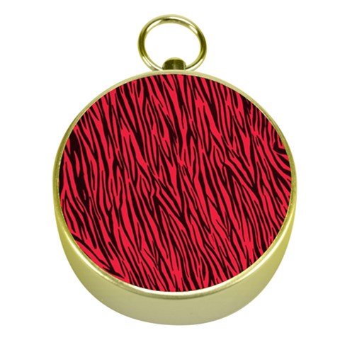 Red Zebra Stripes Gold Compass from ArtsNow.com Front