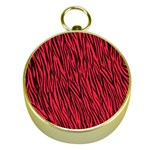 Red Zebra Stripes Gold Compass