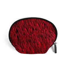 Red Zebra Stripes Accessory Pouch (Small) from ArtsNow.com Front