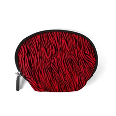 Red Zebra Stripes Accessory Pouch (Small) from ArtsNow.com Back