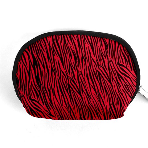 Red Zebra Stripes Accessory Pouch (Medium) from ArtsNow.com Front