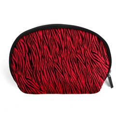 Red Zebra Stripes Accessory Pouch (Large) from ArtsNow.com Front