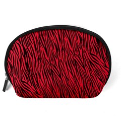 Red Zebra Stripes Accessory Pouch (Large) from ArtsNow.com Back