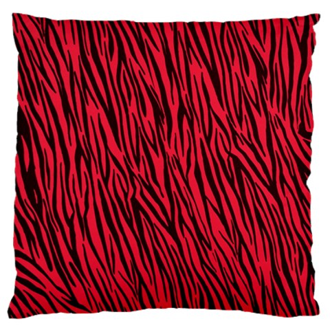 Red Zebra Stripes Large Flano Cushion Case (One Side) from ArtsNow.com Front