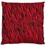 Red Zebra Stripes Large Flano Cushion Case (One Side)