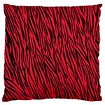 Red Zebra Stripes Large Flano Cushion Case (Two Sides)