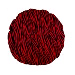 Red Zebra Stripes Standard 15  Premium Flano Round Cushion 