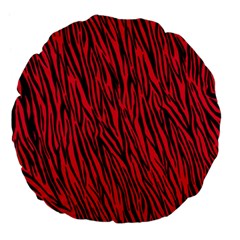 Red Zebra Stripes Large 18  Premium Flano Round Cushion  from ArtsNow.com Front