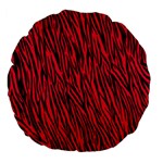 Red Zebra Stripes Large 18  Premium Flano Round Cushion 