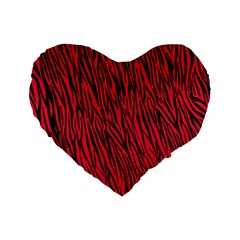 Red Zebra Stripes Standard 16  Premium Flano Heart Shape Cushion  from ArtsNow.com Front