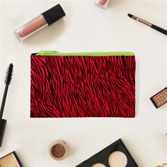 Red Zebra Stripes Cosmetic Bag (XS) from ArtsNow.com Front