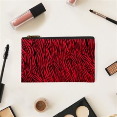 Red Zebra Stripes Cosmetic Bag (XS) from ArtsNow.com Front