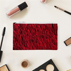 Red Zebra Stripes Cosmetic Bag (XS) from ArtsNow.com Front